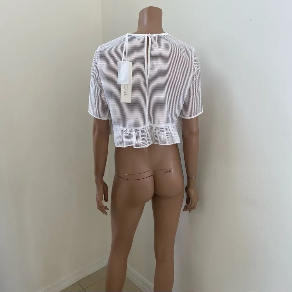 NEW Alice McCall About Us White Sheer Crop Top 0